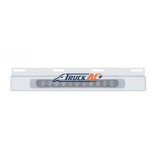 Stainless Top Mud Flap Plate With 11 LED 17" Light Bar & Bezel - Red LED/Clear Lens (Each) - United Pacific 21428