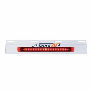 Stainless Top Mud Flap Plate With 19 LED 17" Light Bar - Red LED/Red Lens (Each) - United Pacific 36715