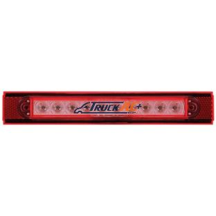 10 LED Conspicuity Reflector Plate Light With Red Reflector - Red LED/Clear Lens (Each) - United Pacific 37167
