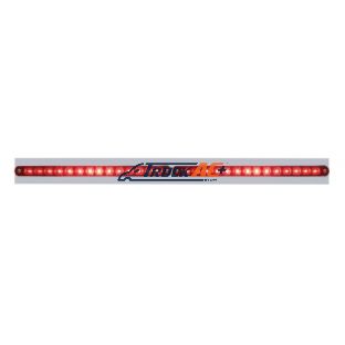 Chrome Top Mud Flap Plate With Two 14 LED 12" Light Bars - Red LED/Red Lens (Each) - United Pacific 37217