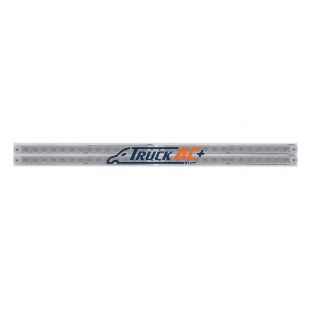Chrome Top Mud Flap Plate With Four 14 LED 12" Light Bars - Red LED/Clear Lens (Each) - United Pacific 37223