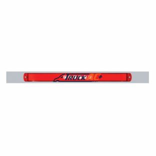 Chrome Top Mud Flap Plate With 28 LED 17" GloLight Bar - Red LED/Red Lens (Each) - United Pacific 63792