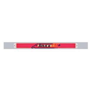 Chrome Top Mud Flap Plate With 28 LED 17" GloLight Bar - Red LED/Clear Lens (Each) - United Pacific 63793