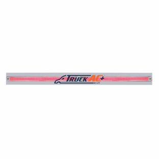 Chrome Top Mud Flap Plate With Two 24 LED 12" GloLight Bars - Red LED/Clear Lens (Each) - United Pacific 63809