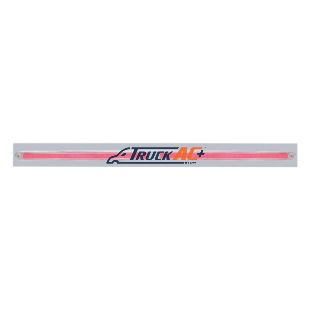 Chrome Top Mud Flap Plate With Two 24 LED 12" GloLight Bars - Red LED/Clear Lens (Each) - United Pacific 63813