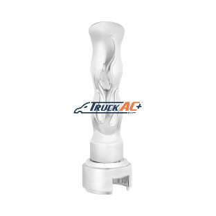 Thread-On Flame Gearshift Knob With Adapter For Eaton Fuller 13/15/18 Speed - Chrome - United Pacific 70574