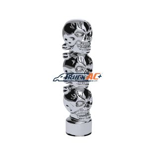 1/2"-13 Thread-On 3 Skull Shift Knob-Chrome - United Pacific 70536B