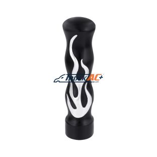 1/2"-13 Thread On Flame Gearshift Knob - Black With Chrome Flame - United Pacific 70567B