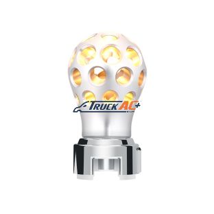 Thread-On Annodized Phoenix Style Ball Gearshift Knob With LED 13/15/18 Speed Adapter-Amber LED - United Pacific 71084