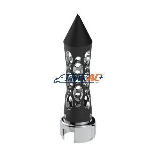 Thread-On Daytona Style Spike Gearshift Knob With 13/15/18 Speed Adapter - Black/Vertical - United Pacific 70587