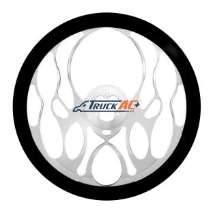 18" Chrome Aluminum "Blaze" Style Steering Wheel With Black Leather Rim - United Pacific 88151