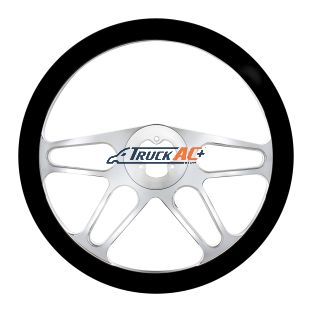 18" Chrome Aluminum "4-Spoke" Style Steering Wheel With Black Leather Rim - United Pacific 88155