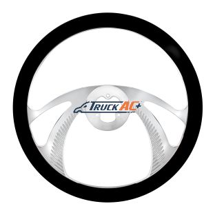 18" Chrome Aluminum "Scorpion" Style Steering Wheel With Black Leather Rim - United Pacific 88159