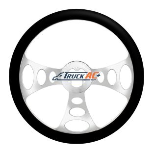 18" Chrome Aluminum "Chopper" Style Steering Wheel With Black Leather Rim - United Pacific 88161