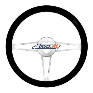 18" Chrome Aluminum "3-Spoke" Style Steering Wheel With Black Leather Rim - United Pacific 88172