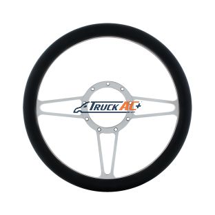 14" Chrome Aluminum 3-Spoke Style 9-Screw Mount Steering Wheel - United Pacific 88300