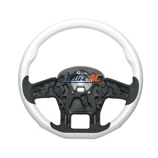 18" YourGrip Wood Candy Color Steering Wheel For 2012-2021 PB 579 & 2013-2021 KW T680-Pearl White - United Pacific 88343