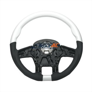 18" YourGrip Leather & Wood Candy Color Steering Wheel For 2012-2021 PB 579&2013-2021 KW T680-Pearl White - United Pacific 88352