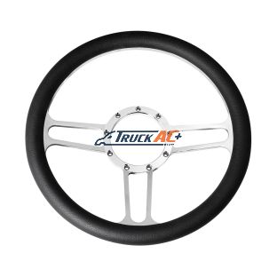 14" Chrome Aluminum 3-Spoke Style 9-Screw Mount "Competition Series" Steering Wheel - United Pacific 88296