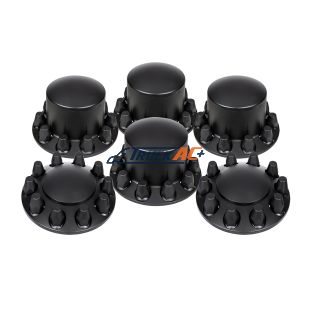 Dome Axle Cover Combo Kit With 33mm Standard Thread-On Nut Covers & Nut Cover Tool - Matte Black - United Pacific 10354