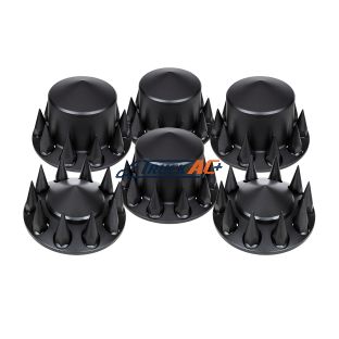 Pointed Axle Cover Combo Kit With 33mm Spike Thread-On Nut Covers & Nut Cover Tool - Matte Black - United Pacific 10355