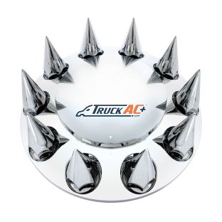 Dome Front Axle Cover With 33mm Spike Thread-On Nut Covers - Chrome - United Pacific 10252