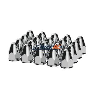 1-1/2" X 2-3/4" Chrome Plastic Bullet Nut Covers - Push-On (Color Box of 20) - United Pacific 10045