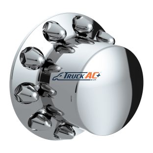 Dome Rear Axle Cover With 1-1/2" Push-On Standard Nut Covers - Chrome - United Pacific 10256