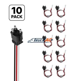 3 Wire Pigtail With 3 Prong Straight Plug - 12" Lead (10-Pack) - United Pacific 34212P10