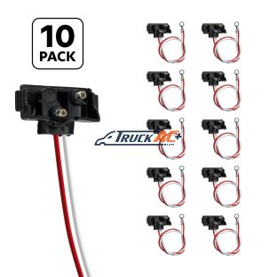 2 Wire Pigtail With 2 Prong Right Angle Plug - 12" Lead (10-Pack) - United Pacific 34215P10