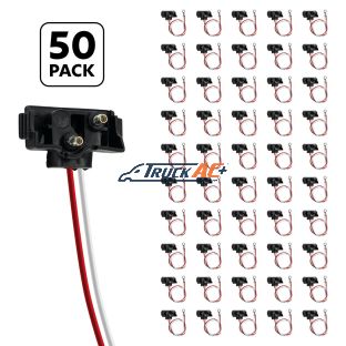 2 Wire Pigtail With 2 Prong Right Angle Plug - 12" Lead (50-Pack) - United Pacific 34215P50