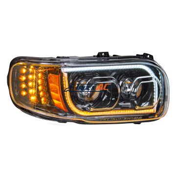 High Power LED "Blackout" Headlight With 16 LED Turn & 57 LED Bar For 2008-2024 Peterbilt 389- Passenger - United Pacific 31147