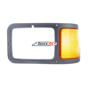 F6HZ-13201-AAE Gray Plastic Headlight Bezel With Parking Light For 2000-2015 Ford F-650/F-750 - Driver - United Pacific 31982